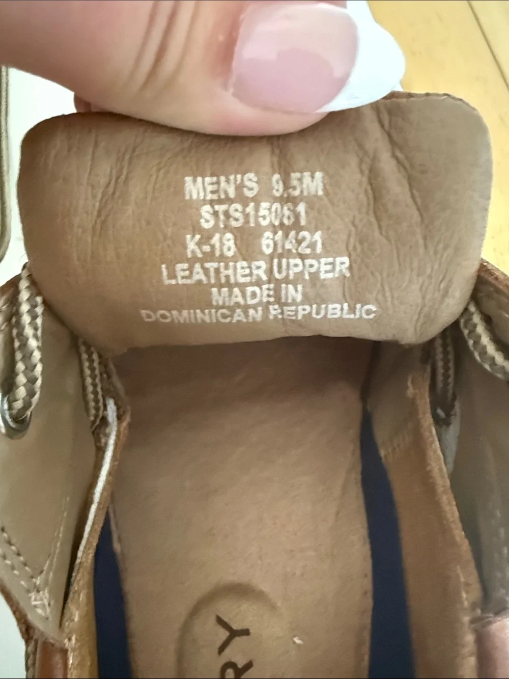 Sperry Men’s Leather Top-Sider Boat Shoes Dark Brown with Gray and Beige